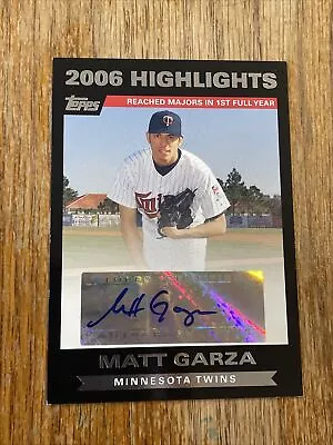 2007 Topps Matt Garza HA-MG Highlights Auto Autograph Minnesota Twins Cubs Rays • $2.95