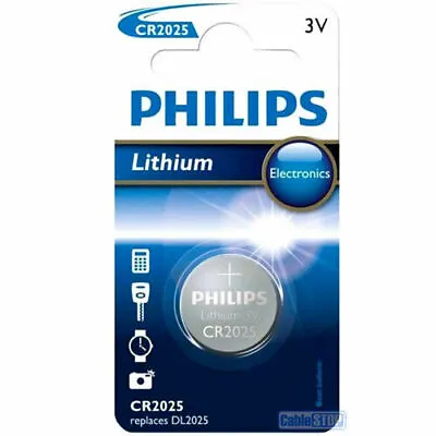 Philips CR2025 3V Lithium Button Battery Coin Cell DL2025 For Car Key Fobs 2030 • £1.99