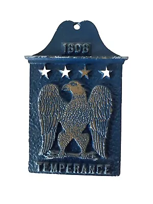 Vintage Metal 1808 Temperance Bald Eagle Americana Patriotic Plaque Sign • $10