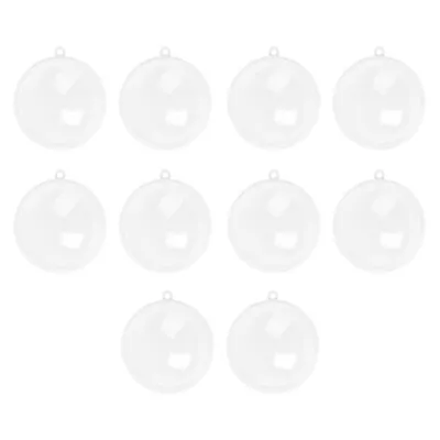 6-10cm Clear Plastic Balls Christmas Baubles Sphere Fillable Xmas Tree Ornament • $14.69