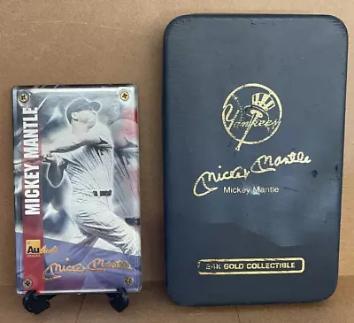 VTG Baseball Authentic Images 79 Mickey Mantle Pro-2-98 Signed 24k Card Case LTD • $29.97