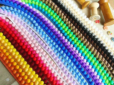£1.50 • Buy Pearl POM POM BOBBLE TRIM - BEST QUALITY PomPoms *Size MINI 10mm (0.4 ) *1m  #A 