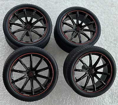 1/18 10 Spoke Brabus Wheels Rim With Tyre For 3mm Axel Model Car Custom • $25