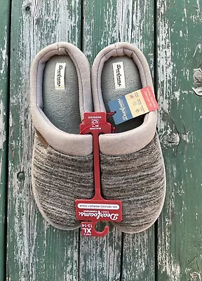 DEARFOAMS Men’s XL (13-14) Cozy Comfort Asher Scuff Slippers Memory Foam • Beige • $15.95