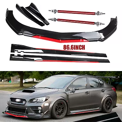 Front Bumper Lip Splitter Spoiler 86.6Side Skirt For Subaru Impreza WRX Body Kit • $99.99