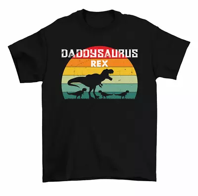 Daddysaurus Rex T-rex Dinosaur Dad T-Shirt Father's Day Men Tee • $17.99