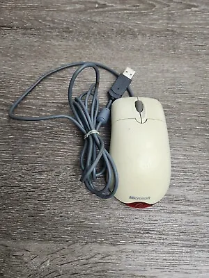 Vintage White Microsoft Wheel Mouse Optical USB Mouse 1.1A X802382 • $6.59