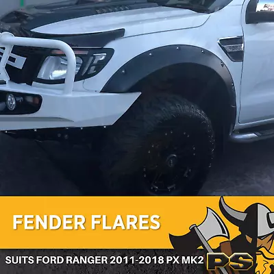 Jungle Flares Suit Ford Ranger 2011-2015 PX MK1 Guards 2 PC Matte Black Fender • $219