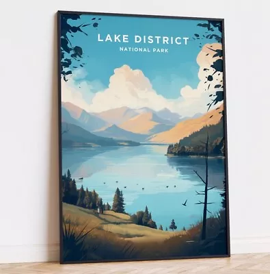 Lake District National Park Graphic Travel Poster Lake District Print Art • £4.99