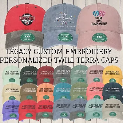 Ink Stitch Legacy Custom Logo Texts Stitching Logo Texts Terra Twill Caps • $27.99