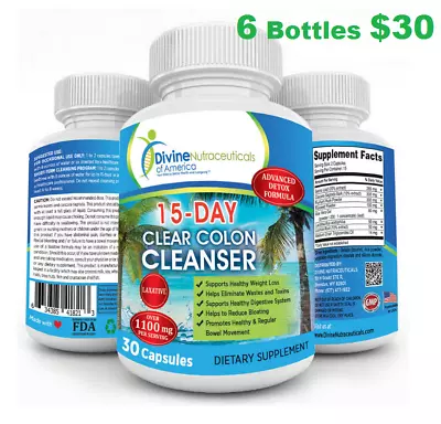 15 DAY CLEAR COLON CLEANSER HerbalDetoxFormula Constipation Relief Boosts Energy • $30