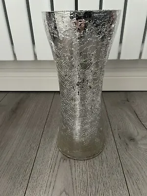 NEXT Home Silver Mercury Crackle Glass Vase • £15.99