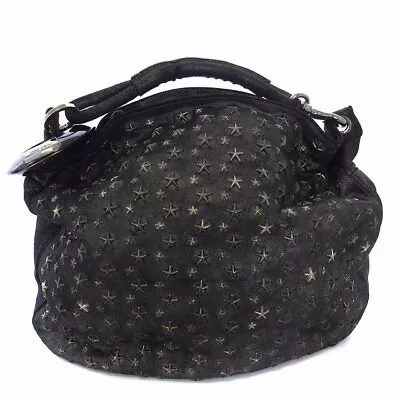 Used Jimmy Choo Sky Bag Star Studs Tote Black Silver G Ladies • $282.49