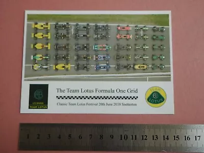 The Team Lotus Formula One Grid Postcard. Classic Team Lotus. Snetterton 2010 F1 • £2.50