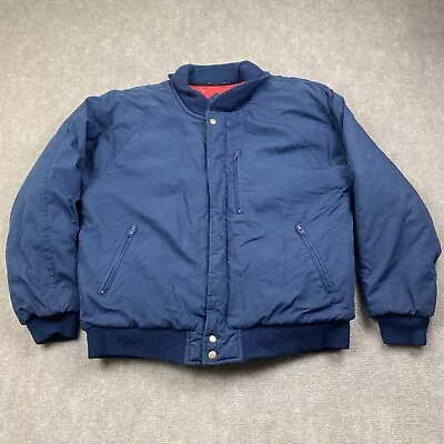 Mcgregor Jacket Work Coat Bomber Navy Blue Red Men’s Size Medium Vtg • $39.88