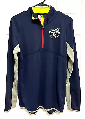 WASHINGTON NATIONALS Youth Navy L/S Lightweight 1/4 Zip Pullover Jacket XL MLB • $9.99