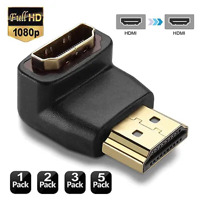 [1-10pack] Right Angle HDMI Male / Female Vertical Adapter HDMI L Shape Extender • $18.04