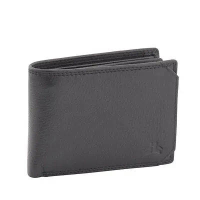 $52.25 • Buy HUGO Black Mens Genuine Leather Bifold Wallet RFID Blocking Anti Theft Security