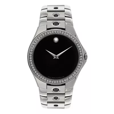 Movado Valeto Stainless Steel Watch Custom Diamond Bezel 84 G1 1890 • $1490