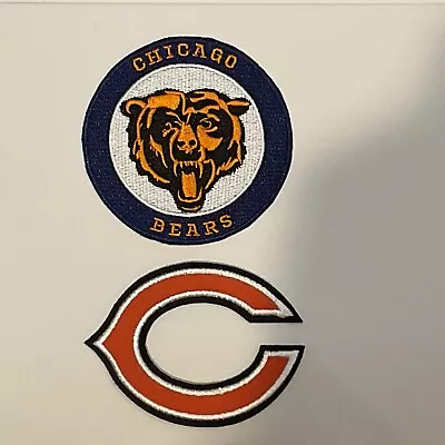 (2) CHICAGO BEARS Embroidered Iron On  Patches Patch Lot Vintage NFL 3” • $8.99