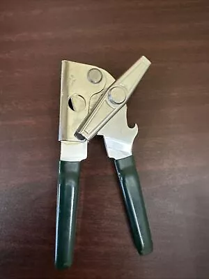 Vintage Swing Away Manual Can Opener Bottle Opener Green Grips #1 USA • $15