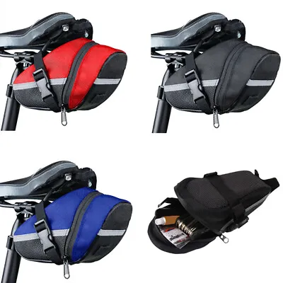 Bike Saddle Bag Bicycle Under Seat Storage Outdoor Rear Tail Pouch Cycling I4P_ • £7.30