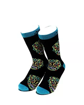 Montana West Spiritual Boot Crew Socks Black Turquoise Blue Sugar Skull Or Cross • $9.99