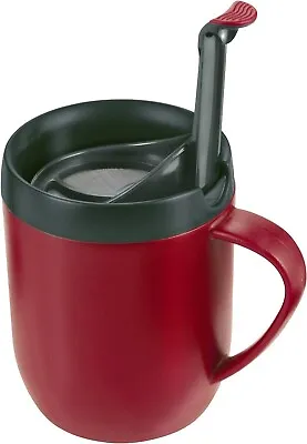 Zyliss Hot Mug Cafetiere Plastic/Silicone Red Coffee Travel Mug/Insulated Cof • £13.08