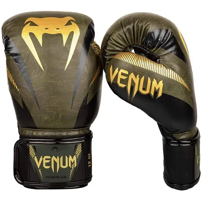 Venum Impact Hook And Loop Boxing Gloves - Khaki/Gold • $71.75