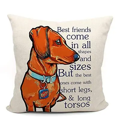 Dachshund Throw Pillow Case Dog Lover Gifts Dachshund Dog Decor Funny Dachshu... • $20.87