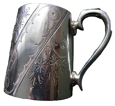 A Pretty Engraved Victorian Monogrammed Silver EPBM Christening Tankard  C.1885 • $55