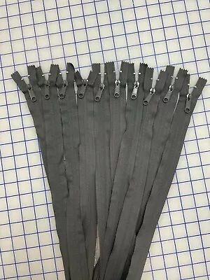 Lot Of 10 Dark Gray Zippers 55  Long • $10