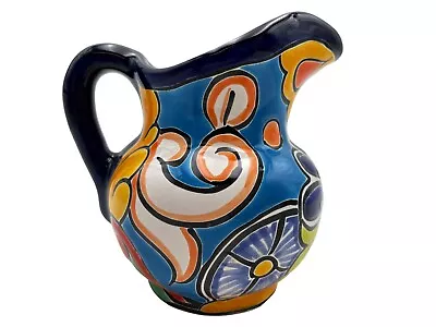 Talavera Pitcher Folk Art Mexican Pottery Kitchen Home Decor Multicolor 24oz • $43