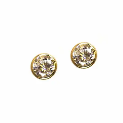 Pair Of Cubic Zirconia 3mm Round Stud Earrings In 9ct Gold For Women Child Men • £26.75