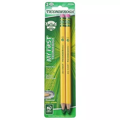 Dixon Ticonderoga My First Pencil Lg Diameter Yellow Barrel 2/Pk Student School • $3.25