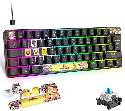 $14.71 • Buy AU Wired Gaming Keyboard 60% Mechanical Mini Portable RGB Backlit For PC PS4 Mac