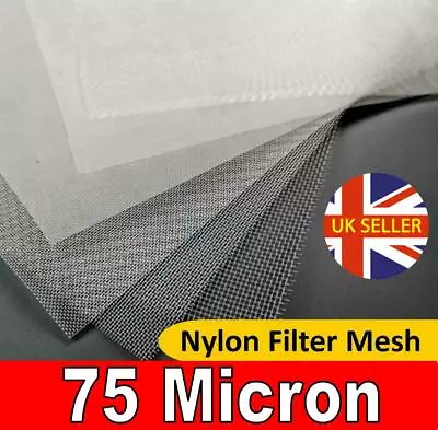 75 MICRON NYLON MESH 20cm X 20cm SIEVE FILTER SCREEN STRAINER FOOD GRADE • £8.99