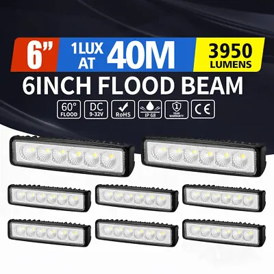 8x 6inch Osram Flood LED Light Bar 4WD 4x4 Reverse Fog Work Lamp 12V 24V • $65.95