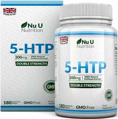 $36.95 • Buy Nu U Nutrition 5 HTP 200mg 180 Tabs DOUBLE STRENGTH PREMIUM GRADE Stress Sleep