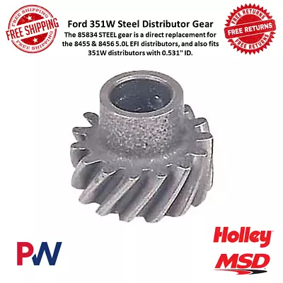 MSD Steel Distributor Gear W/ Roller Cam .531  For 85-96 Ford 302/5.0L V8 #85834 • $163