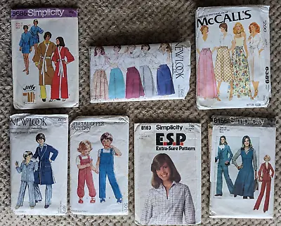 JOB LOT VINTAGE 1970s DRESSMAKING SEWING PATTERNS - LADIES & CHILDREN • £14