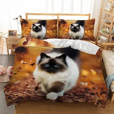 £20.99 • Buy 3D Cat Animal  Duvet Cover Bedding Set With Pillow Cases Single Double King Size