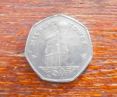 Coin - UK- 50p - Isle Of Man - Milners Tower - 2015 - Circulated. • £3