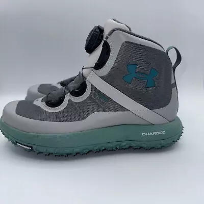 Under Armour Women Fat Tire Charged GTX Hiking Boots Sz 8.5  BOA Laces Gray Teal • $79.99