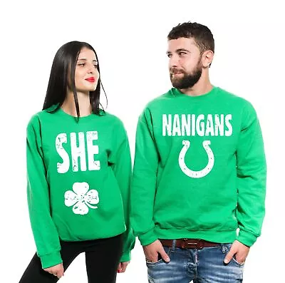 Shenanigans Couple Matching Sweaters Saint Patrick's Day Couple Outfit • $51.59