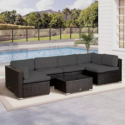 Garden Rattan Sofa Set Cushion Polyester Cover Replacement No Cushion Grey • £67.99