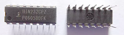 LOT OF 10 - HIN232CPZ +5V Powered RS-232 Transmitters/Receiver 16 PIN DIP MAX232 • $10