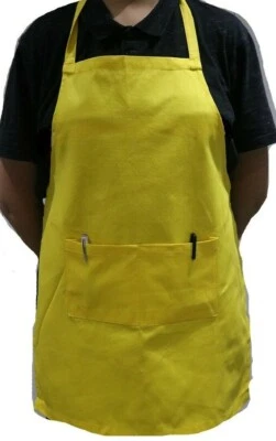 £4.99 • Buy Chefs Apron, 100% Cotton, Kitchen Apron With Pockets, Apron For Men & Women