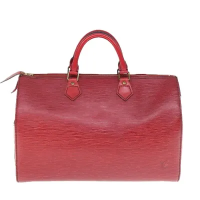 Louis Vuitton Speedy 35 Red Leather Tote Bag Authentic • $621