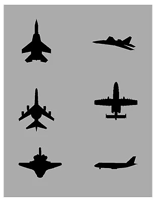 Airplanes Military Aircraft 2 Stencil 11 X 8.5 Custom Stencil FAST FREE SHIPPING • $12.93